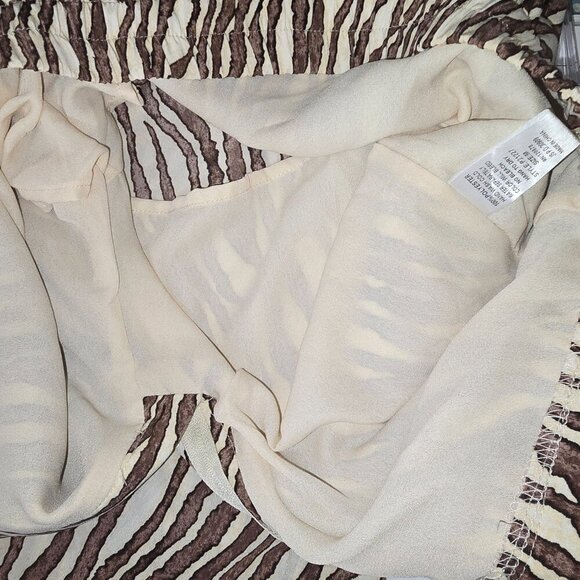 WOMENS WIDE LEG PANTS TIGER/ZEBRA STRIPES TAN AND BROWN SIZE MED - Picture 5 of 7